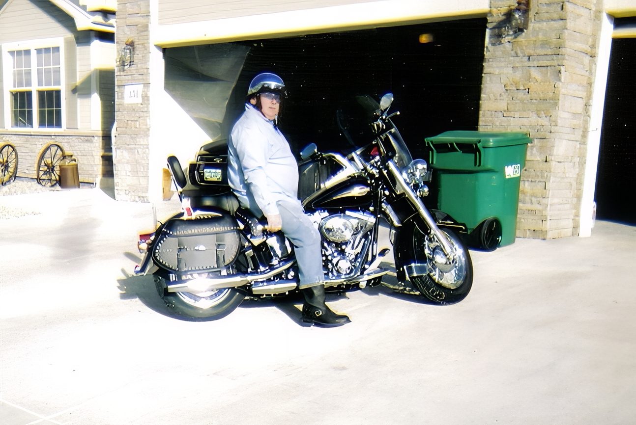 Anthony Frank Unocic riding his motorcycle